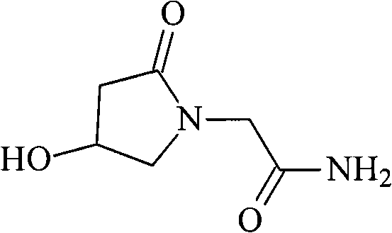 Chemical structure of Oxiracetam showing the pyrrolidone ring and acetamide side chain