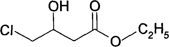 Reaction scheme for the reduction of chloroacetoacetic ester to chloro-hydroxy butyrate