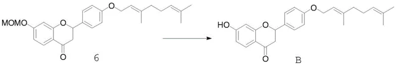 Final deprotection step converting intermediate 6 to target flavanone B