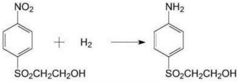 Catalytic hydrogenation of nitro sulfone to amino sulfone using modified skeletal nickel