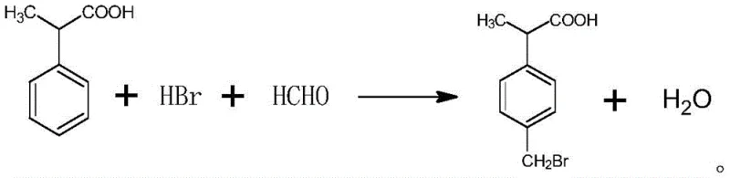 Final bromomethylation step converting 2-phenylpropionic acid to target product