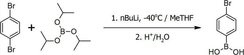 Novel in-situ quenching synthesis route for p-bromophenylboronic acid using n-BuLi and triisopropyl borate