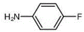 Chemical structure of p-fluoroaniline showing the amino and fluoro substituents on the benzene ring