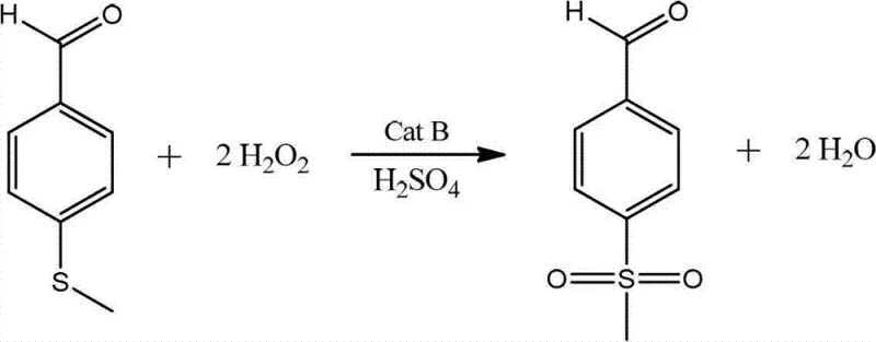 Reaction scheme for Step B showing oxidation of methylthio group to methylsulfonyl group