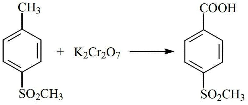 Selective oxidation of p-methylsulfonyltoluene to p-methylsulfonylbenzoic acid using potassium dichromate