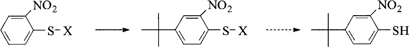 Novel direct tert-butylation of o-nitrothiophenol to form p-tert-butyl o-nitrothiophenol