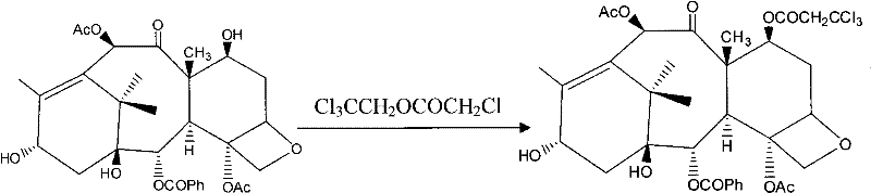 Reaction scheme for C-7 hydroxyl protection using trichloroethyl chloroformate