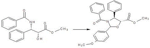Cyclization protection reaction forming the oxazolidine ring using PPTS catalyst