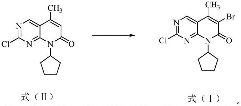 Simplified reaction scheme showing the main conversion of Formula II to Formula I