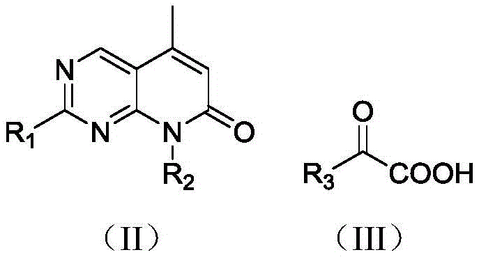 General reaction scheme showing silver-catalyzed decarboxylative coupling of pyrido[2,3-d]pyrimidine with alpha-keto acids