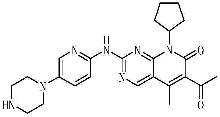 Chemical structure of Palbociclib, the final API target