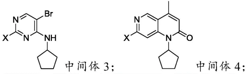 Novel synthetic route from Intermediate 2 to Palbociclib parent nucleus Formula (I)