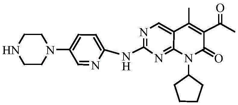 Chemical structure of Palbociclib showing the pyrido[2,3-d]pyrimidin-7-one core