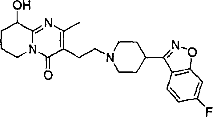 Chemical structure of Paliperidone showing the benzisoxazole derivative core