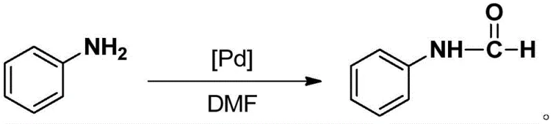 Catalytic formylation of aniline using the palladium complex catalyst