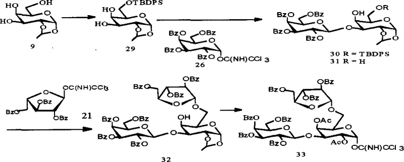 Synthesis pathway for the dimer of Panax notoginseng trisaccharide unit demonstrating scalability potential
