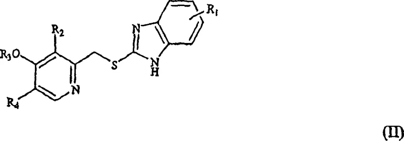 General reaction scheme showing oxidation of thioether (II) to sulfoxide (I)
