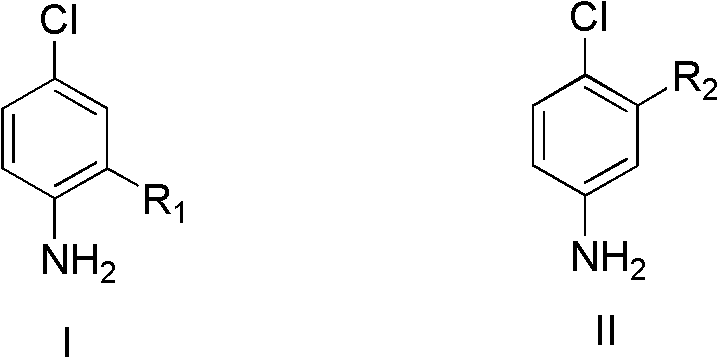 General reaction scheme showing the conversion of substituted anilines to para-chloroanilines using CuCl2 catalysis