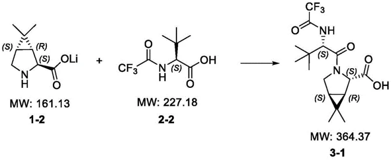 Mixed anhydride method for activating N-trifluoroacetyl-L-tert-leucine