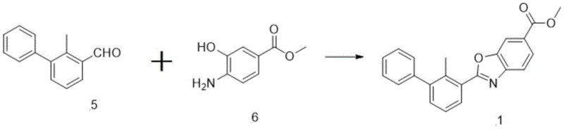 Final oxidative cyclization step forming the benzoxazole core structure