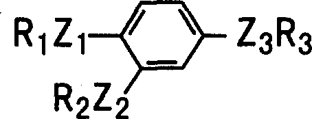 General structural formula of tri-substituted phenyl compounds showing variable R groups and linkers Z