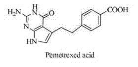 Chemical structure of Pemetrexed acid showing the core pyrrolo-pyrimidine scaffold
