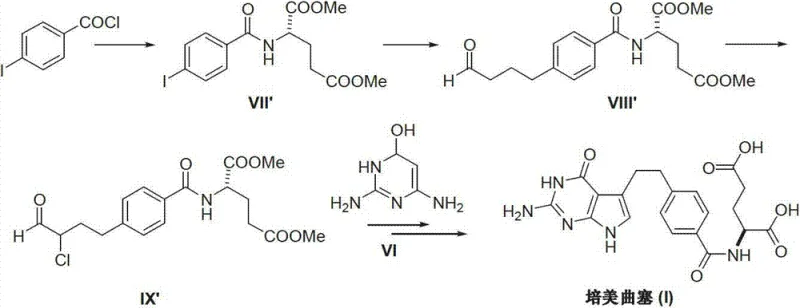 Prior art synthesis route utilizing Heck reaction and palladium catalysts