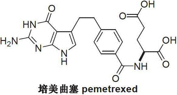 Chemical structure of Pemetrexed showing the core pyrrolo[2,3-d]pyrimidine scaffold