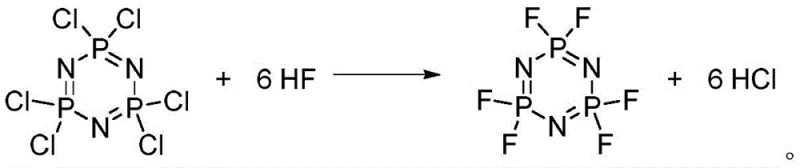 Fluorination of hexachlorocyclotriphosphazene with HF gas catalyzed by Lewis acid to form hexafluorocyclotriphosphazene