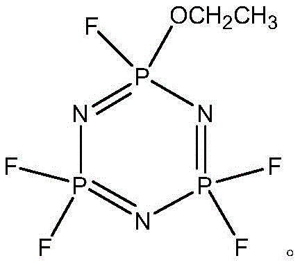Chemical structure of pentafluoroethoxy cyclotriphosphazene
