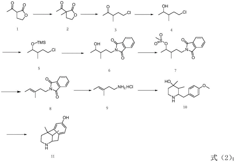 Complete 10-step reaction scheme for Pentazocine Intermediate synthesis