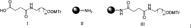 Step A of the synthesis showing the preparation of extended linker arm CPG resin from aminated CPG