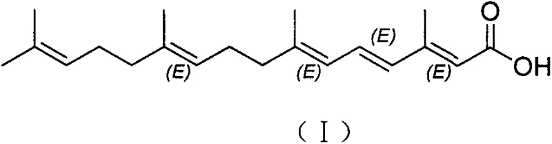 Chemical structure of Peretinoin (Pelretin A acid) showing the all-trans polyene configuration