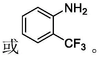 Chemical structure of o-aminotrifluorotoluene showing the CF3 substituent variation