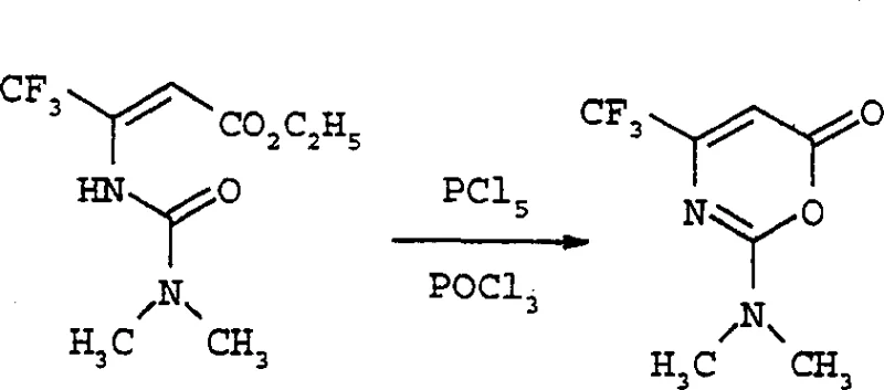 Cyclization of urea intermediate to 1,3-oxazin-6-one using PCl5 and POCl3