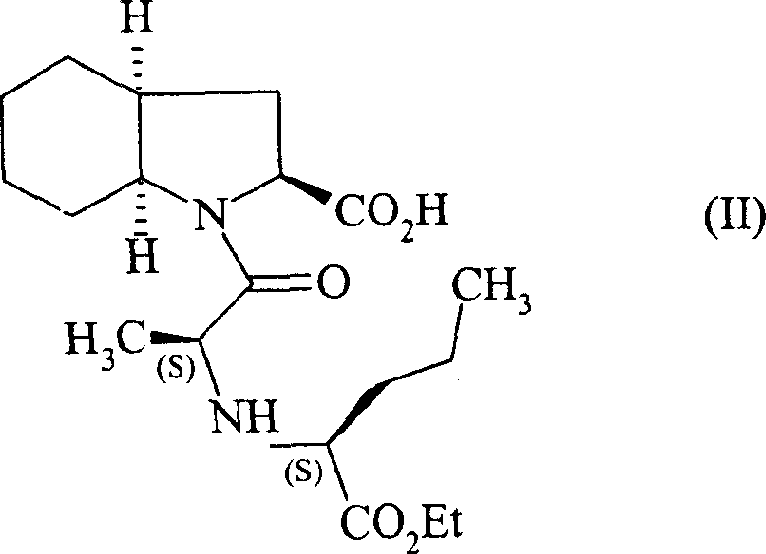 Chemical structure of Formula II, Perindopril, the final API target