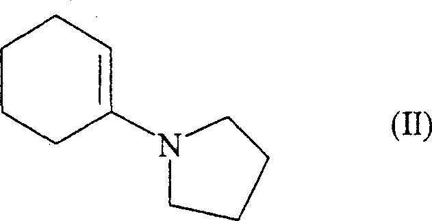 Chemical structure of 1-(1-cyclohexen-1-yl)-pyrrolidine (Formula II), a key readily available starting material