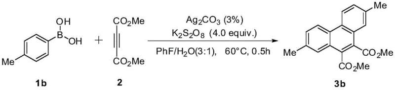 Substrate scope demonstration showing successful synthesis of methyl substituted phenanthrene derivatives