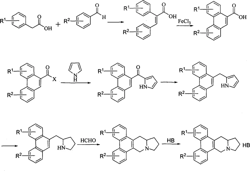 General synthetic route for phenanthroindolizidine derivatives via FeCl3 oxidative coupling