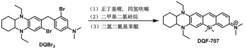 Synthetic route for Type IV phenazine dye involving lithiation and silylation