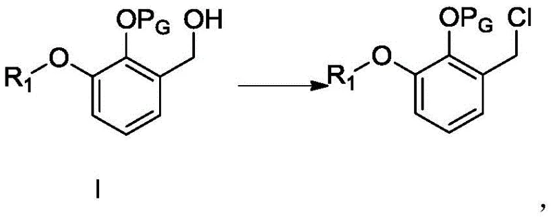 Preparation of alkylating agent showing alcohol conversion to chloride using SOCl2