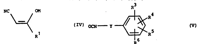 Synthetic Route A showing reaction of cyanoacetone salt IV with isocyanate V