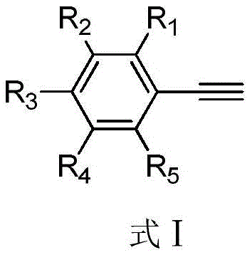 General structural formula of phenylacetylene reaction substrates showing diverse substituent positions