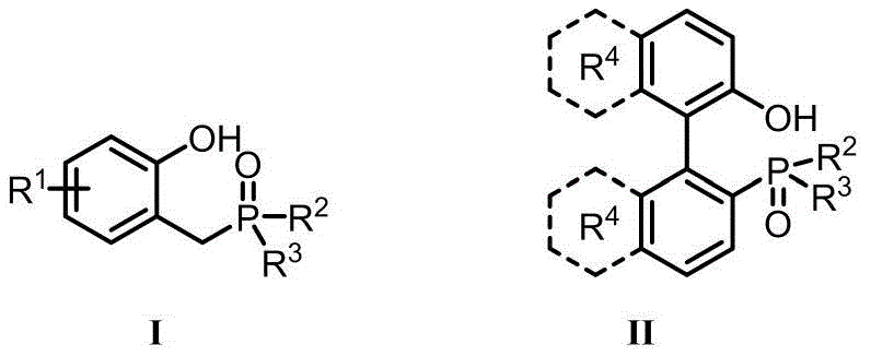 General structural formulas of novel phosphine oxide catalysts Type I and Type II