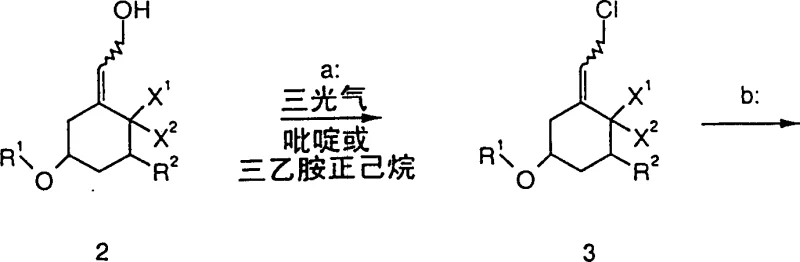 Complete reaction scheme showing conversion of allylic alcohol to chloride and then to phosphine oxide
