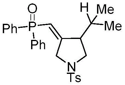 Chemical structure of 3-isopropyl-4-diphenylphosphinomethylene-1-tosyltetrahydropyrrole synthesized in Example 1