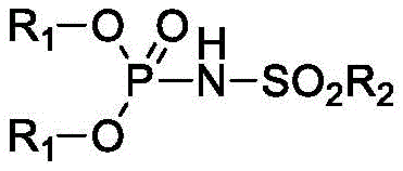 General chemical structure of the novel phosphoramide derivative showing R1 and R2 substituents