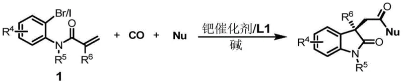 General reaction scheme of asymmetric domino Heck carbonylation