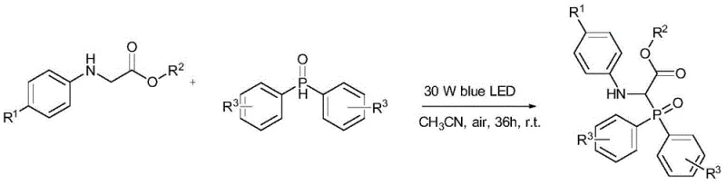 Novel metal-free synthesis of alpha-phosphinyl amino acids using blue LED light
