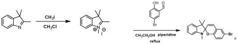 Synthesis of the brominated spiropyran backbone SP-Br via quaternization and condensation